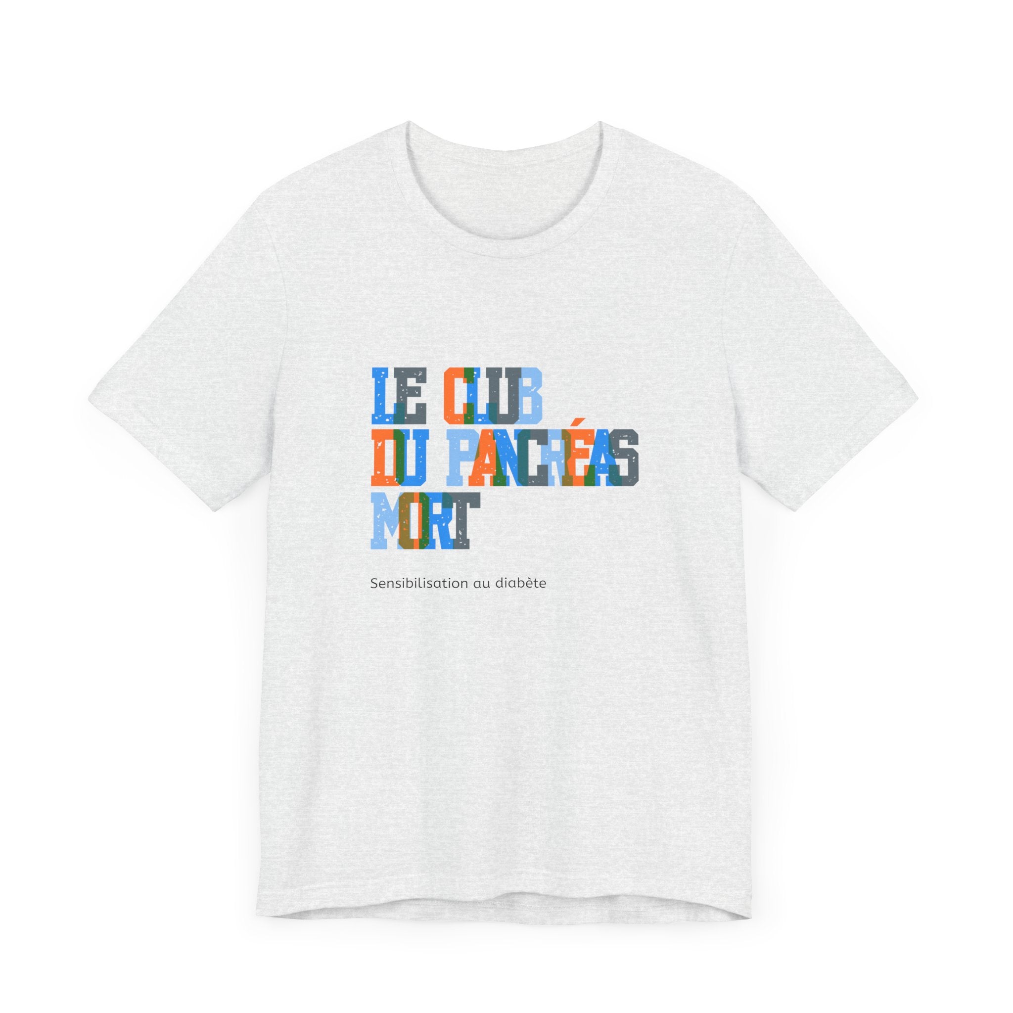 Colorful Pastel Dead Pancreas Club (French) - Unisex Tee The Diabuddies Store T-Shirts $22.50
