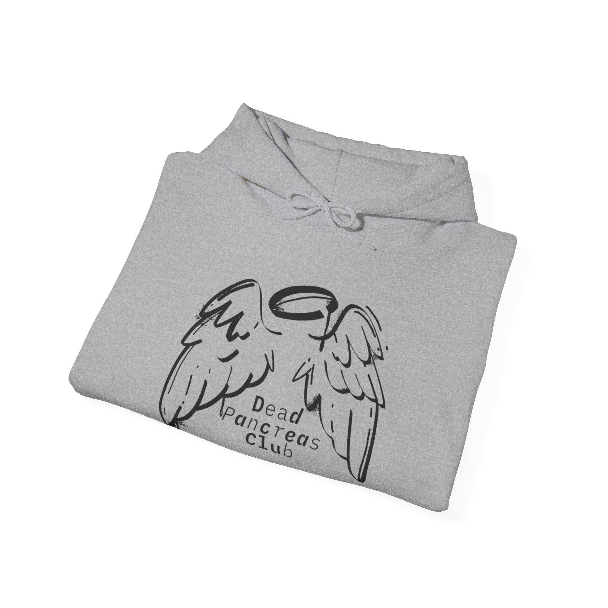 The Diabuddies Store Dead Pancreas Club (Angel Wings) - Unisex Hoodie Dead Pancreas Club (Angel Wings) - Unisex Hoodie: Join the club and wrap yourself in cozy defiance! This warm and uniquely designed hoodie offers a raw, honest, and darkly humorous take
