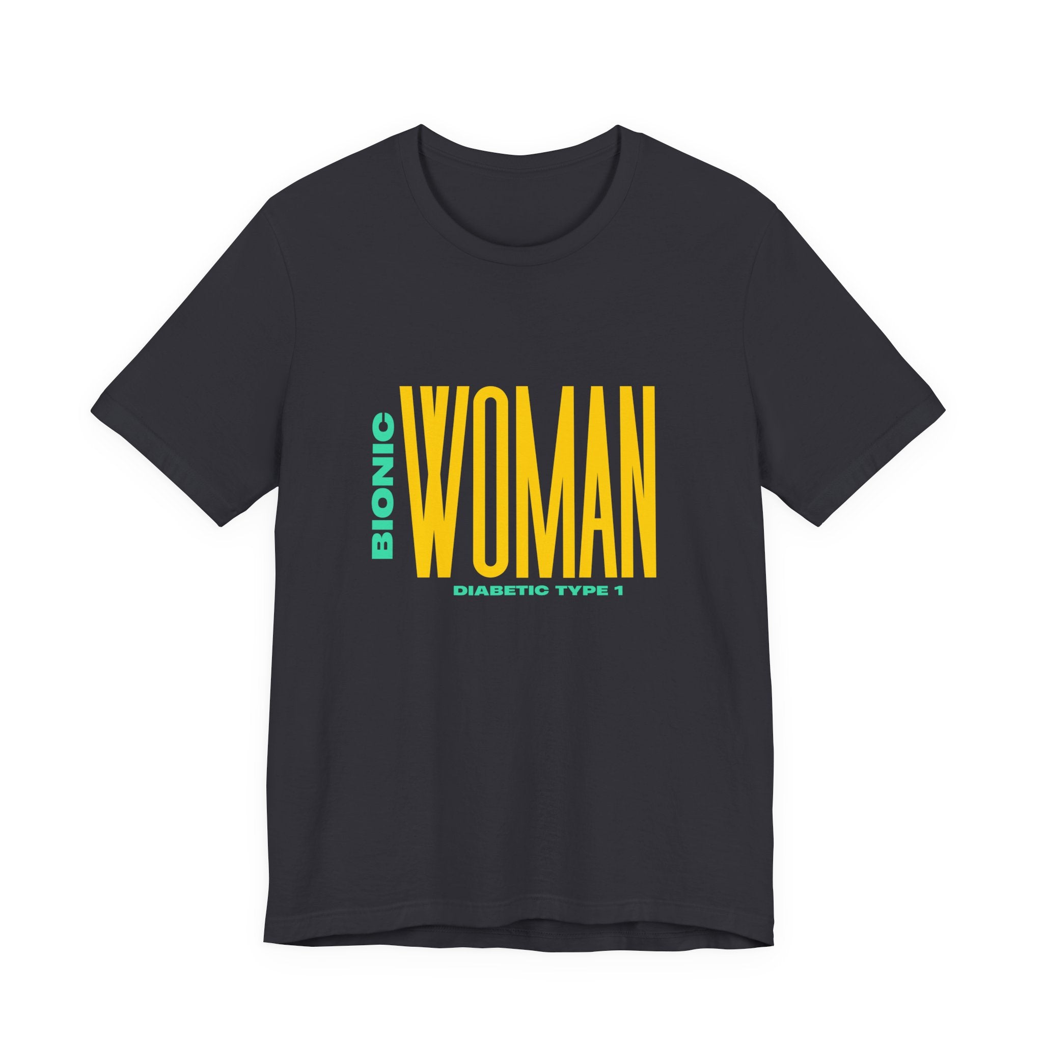 The Diabuddies Store Bionic Woman (Diabetes) - Unisex Tee Bionic Woman (Diabetes) - Unisex Tee: Unleash your inner Bionic strength! This Unisex Tee is a powerful statement of resilience, strength, and modern-day heroism for anyone living with Type 1 Diabe