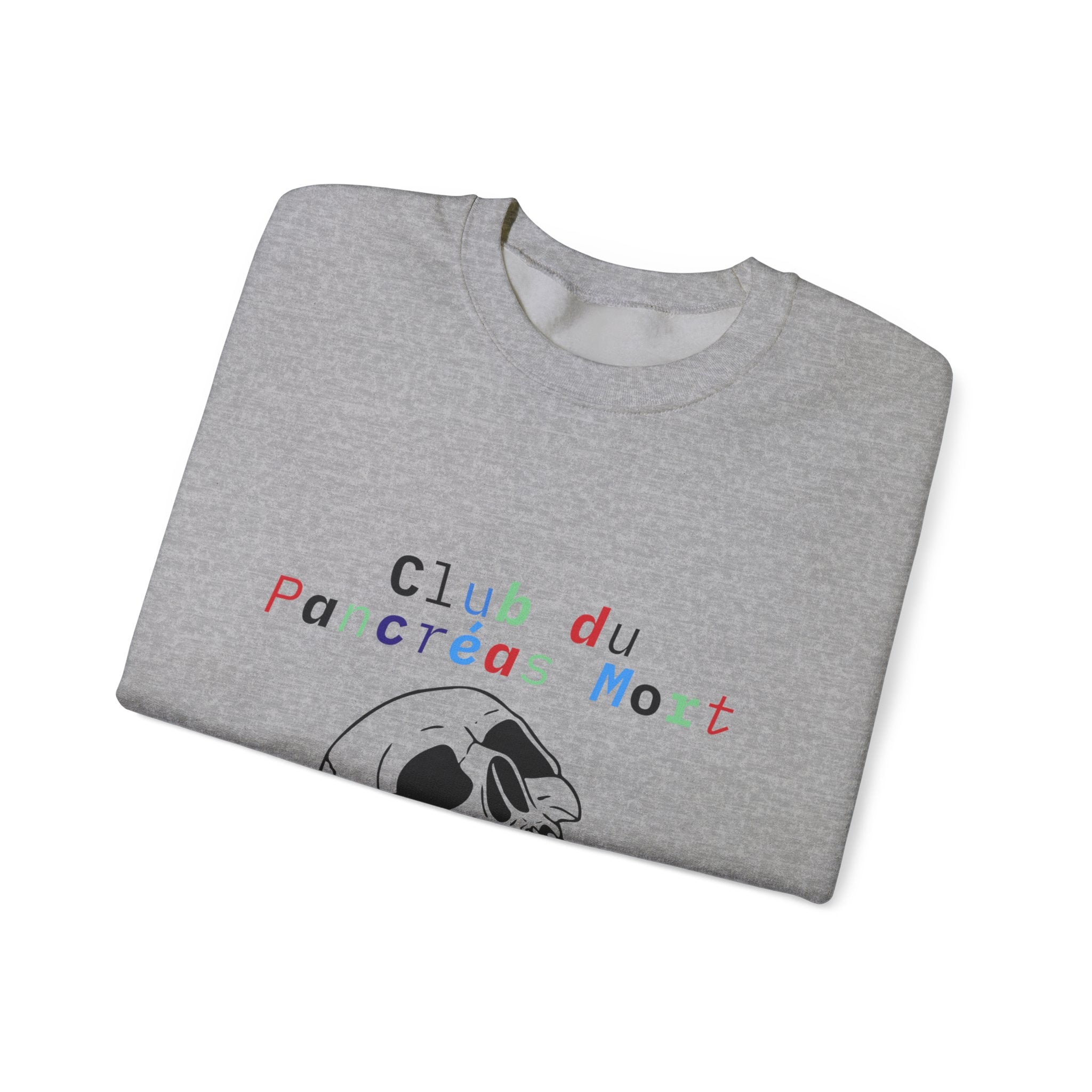 Skull & Flowers Dead Pancreas Club-French Unisex Sweatshirt The Diabuddies Store Sweatshirts $35.70