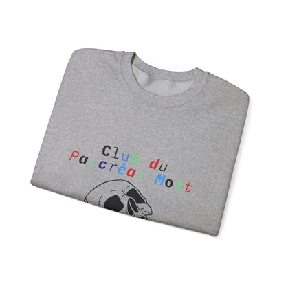Skull & Flowers Dead Pancreas Club-French Unisex Sweatshirt The Diabuddies Store Sweatshirts $35.70