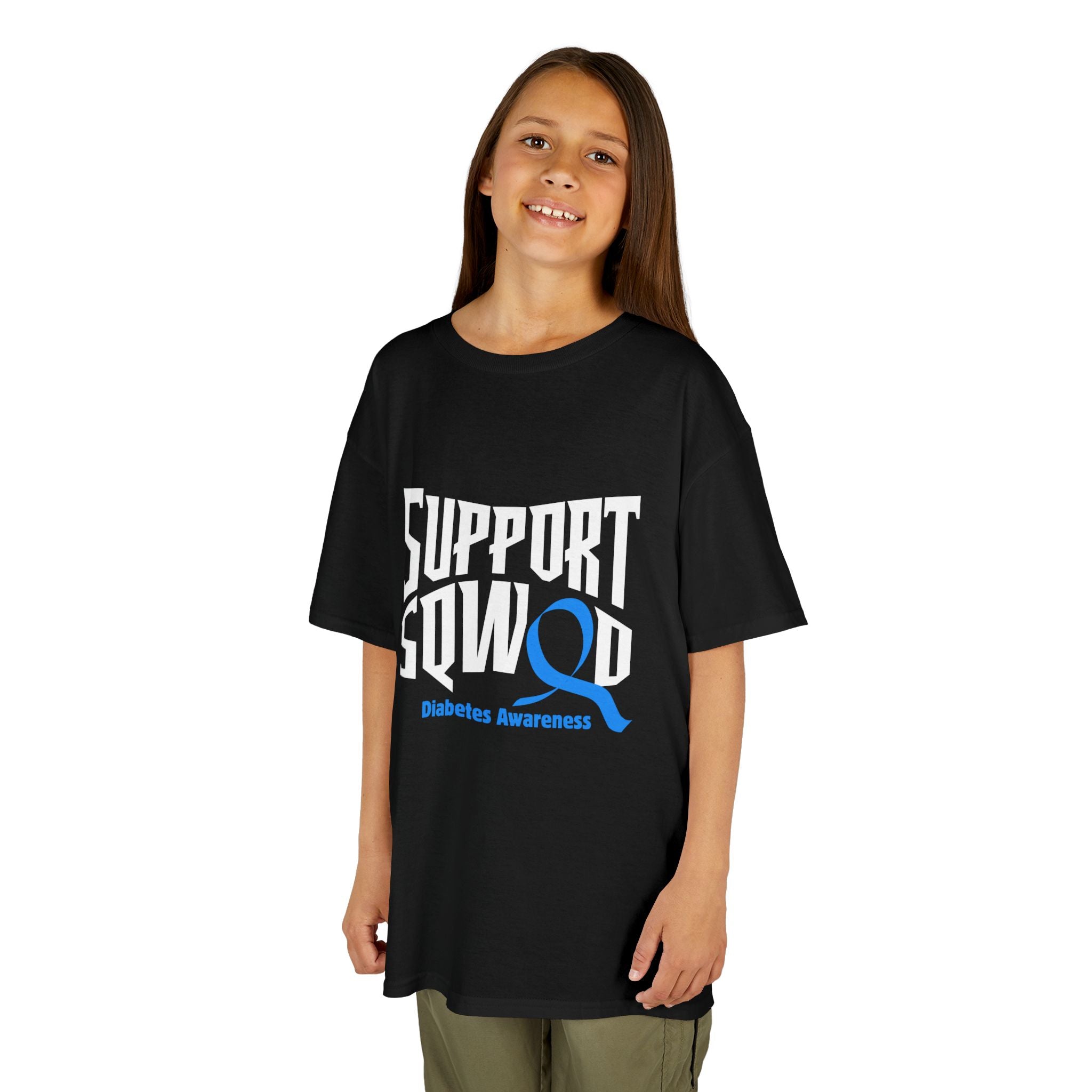 The Diabuddies Store Diabetes Support Squad - Kids Tee Diabetes Support Squad - Kids Tee: Unite against diabetes with the Diabetes Support Squad Kids' Tee! This super-soft t-shirt is perfect for little heroes showing their support for a loved one with typ