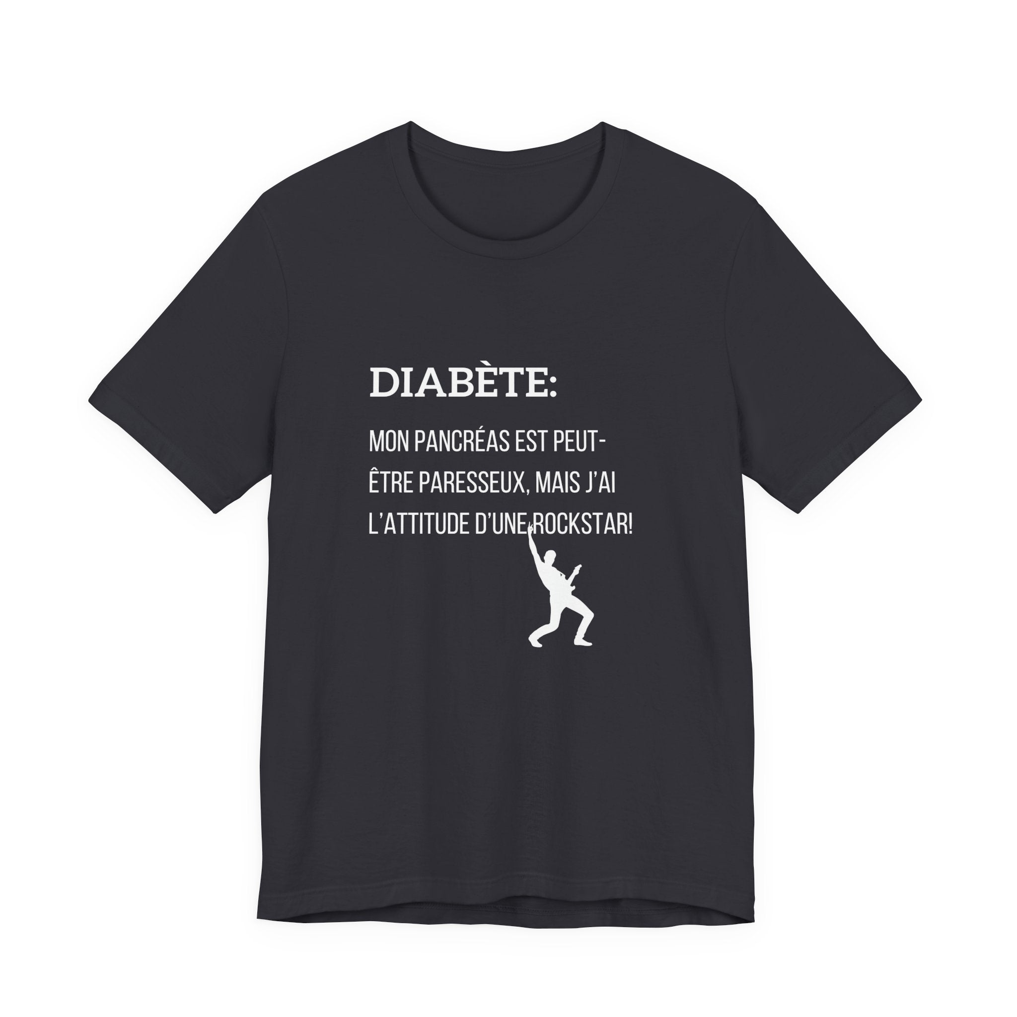 Lazy Pancreas, Rockstar Attitude (French) - Unisex Tee The Diabuddies Store T-Shirts $22.50