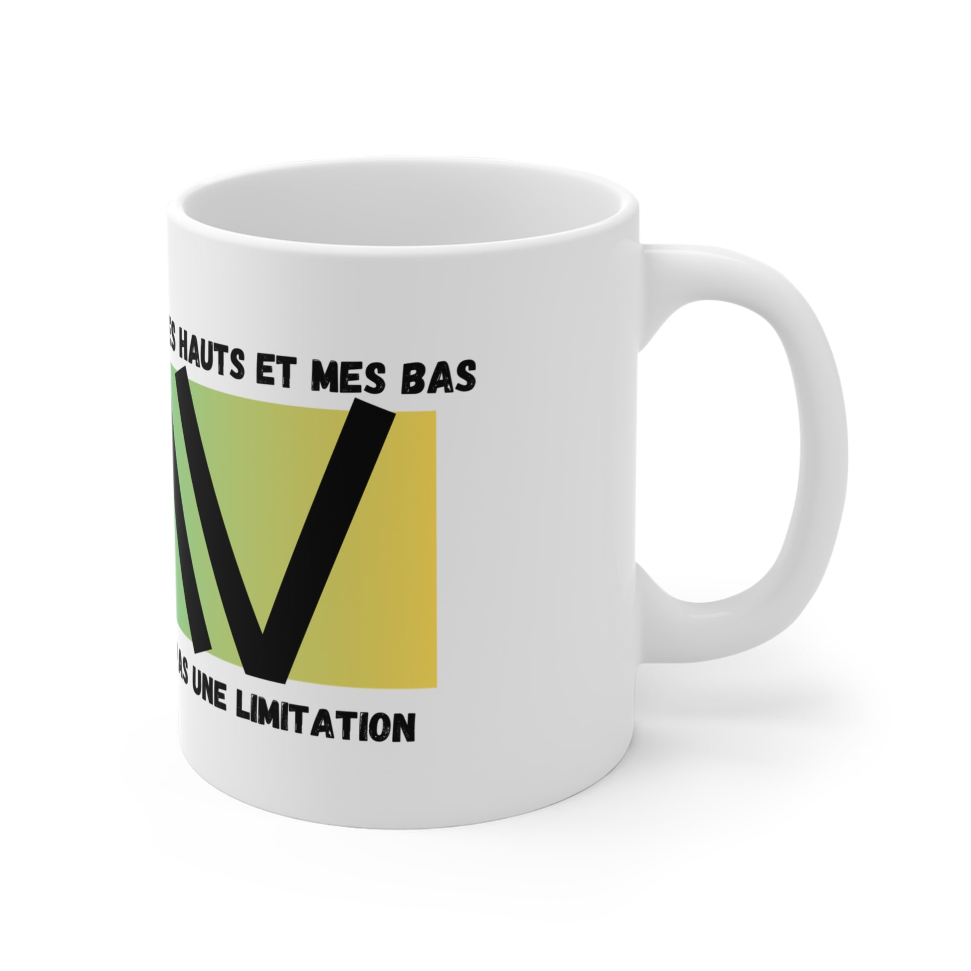 The Diabuddies Store Greater than (French/Yellow) - Mug 11oz Greater than (French/Yellow) - Mug 11oz: An inspirational mug that brings a daily reminder that you are greater than the highs and the lows during your coffee or tea routine. Perfect for anyone