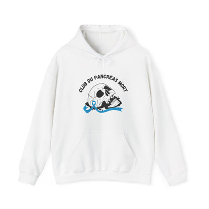 Skull & Blue Ribbon Dead Pancreas Club (French) Hoodie The Diabuddies Store Hoodies $32.41