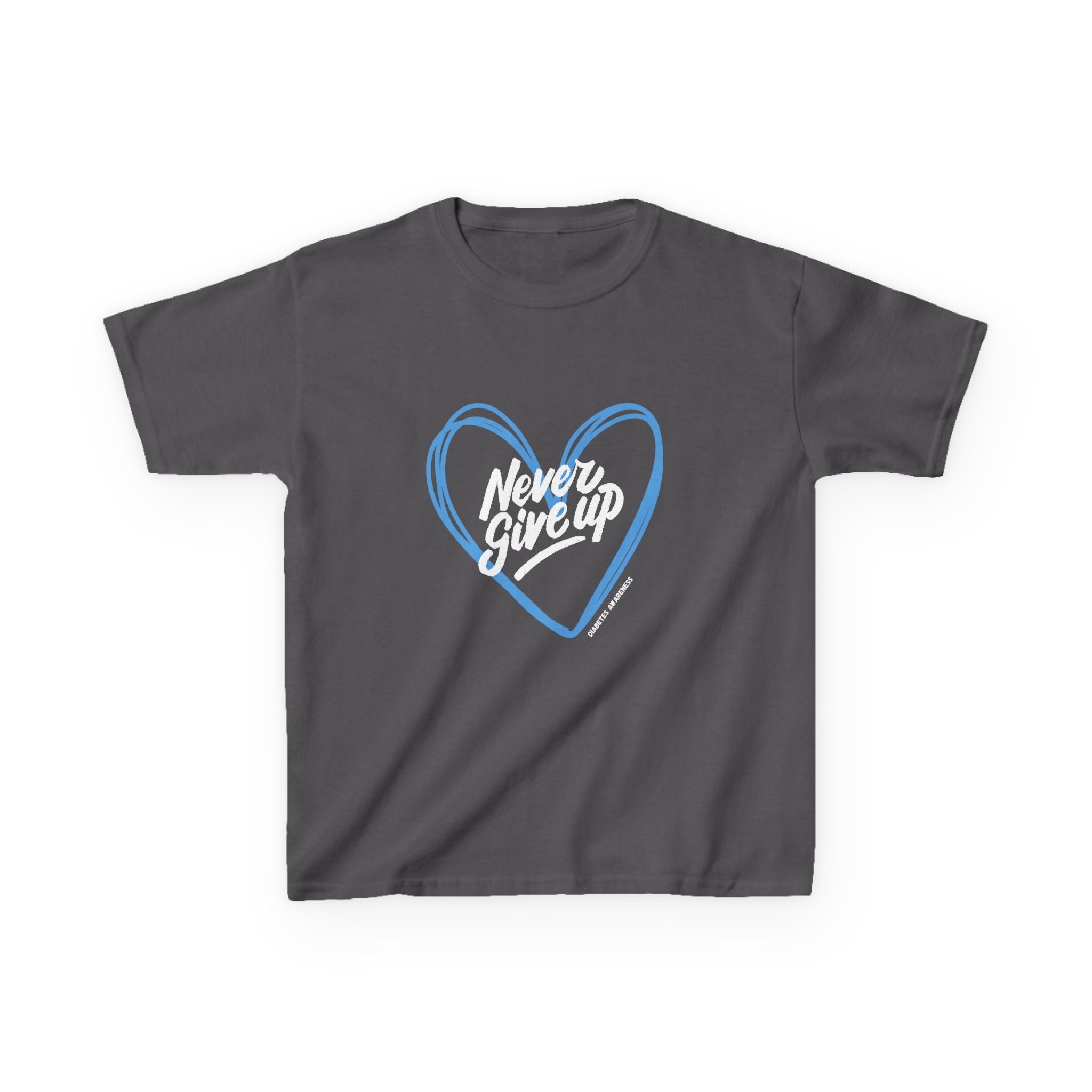 The Diabuddies Store Never Give Up - Kids Tee A powerful statement for the young warriors of the diabetes community. This super soft, comfortable Tee is the perfect way to share a message of strength, resilience, and hope. T-Shirts Kids clothes Birthday G