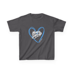 The Diabuddies Store Never Give Up - Kids Tee A powerful statement for the young warriors of the diabetes community. This super soft, comfortable Tee is the perfect way to share a message of strength, resilience, and hope. T-Shirts Kids clothes Birthday G