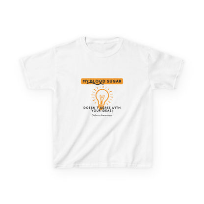 The Diabuddies Store My Blood Sugar Doesn't Agree - Kids Tee My Blood Sugar Doesn't Agree - Kids Tee: A humorous tee for the little warrior in your life. This "My Blood Sugar Doesn't Agree" Kids' Tee is a fun and relatable way to express the daily ups and