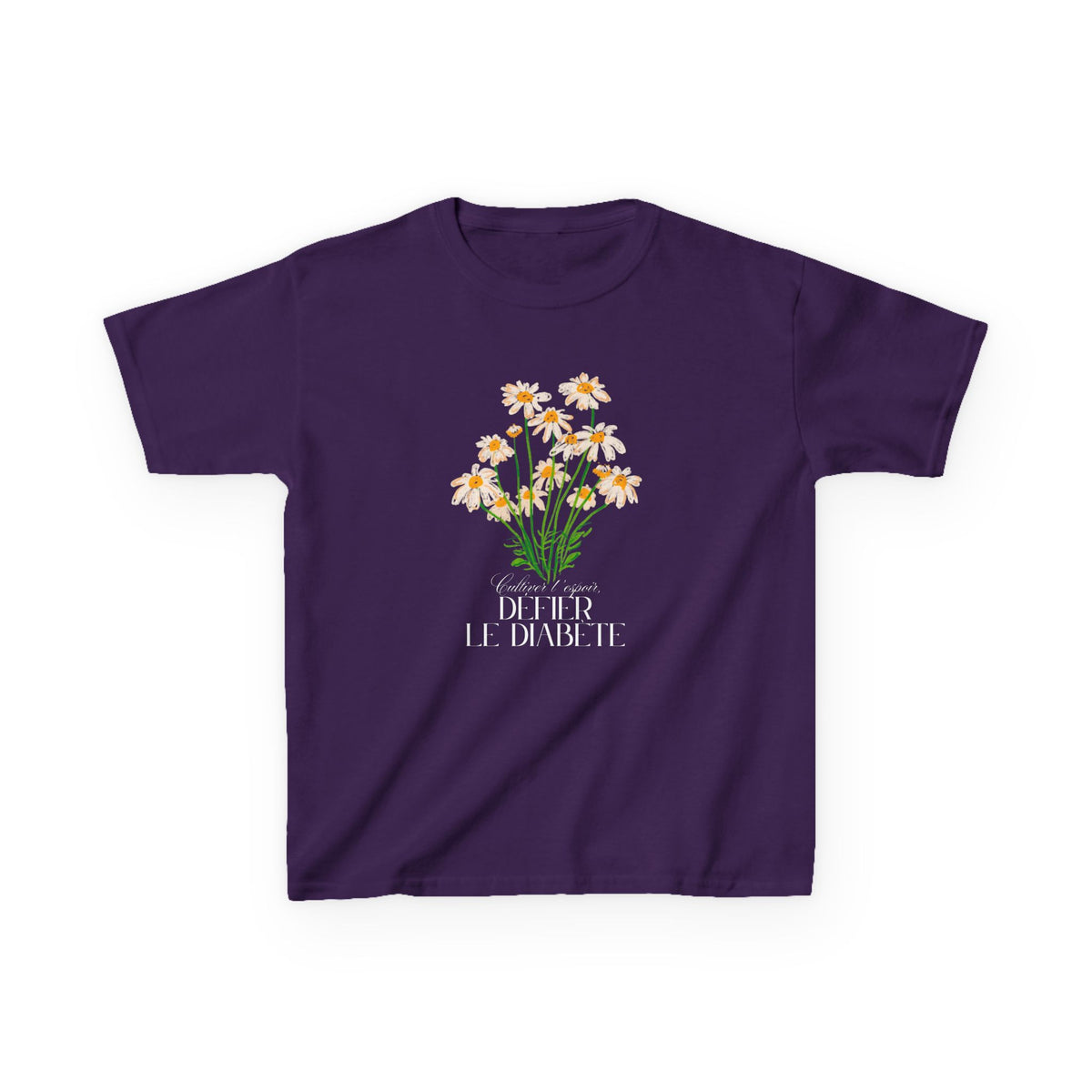 The Diabuddies Store Cultivating Hope, Defying Diabetes (French) - Kids Tee Cultivating Hope, Defying Diabetes (French) - Kids Tee: Wear your message of strength! This tee is a powerful statement of resilience and optimism for kids. T-Shirts $19.22