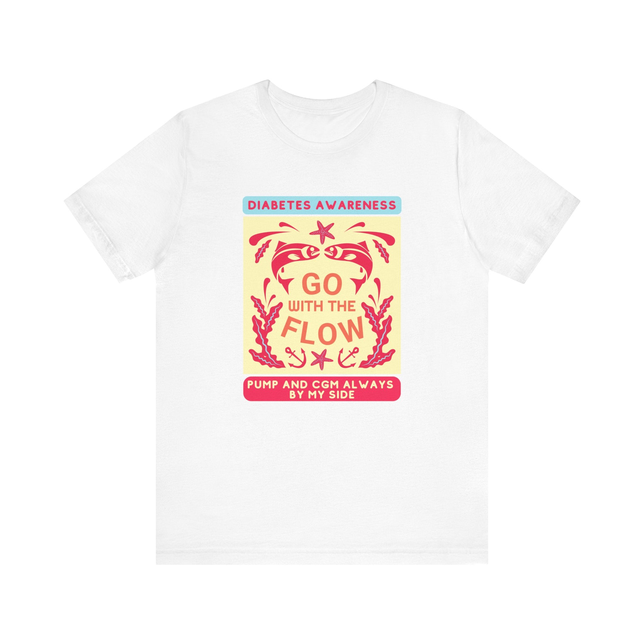 The Diabuddies Store Go with the Flow (Diabetes) - Unisex Tee Go with the Flow (Diabetes) - Unisex Tee: Engineered for those who live with a pump and CGM, this tank ensures your devices are always within reach and comfortably secure, letting you move free