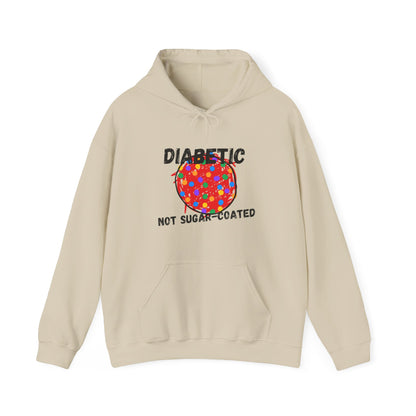 The Diabuddies Store Diabetic, Not Sugar Coated - Unisex Hoodie Diabetic, Not Sugar Coated - Unisex Hoodie: Wear your truth with bold honesty and cozy comfort with "The Diabuddies Store's" "Diabetic, Not Sugar Coated" Unisex Hoodie! This powerful and dire