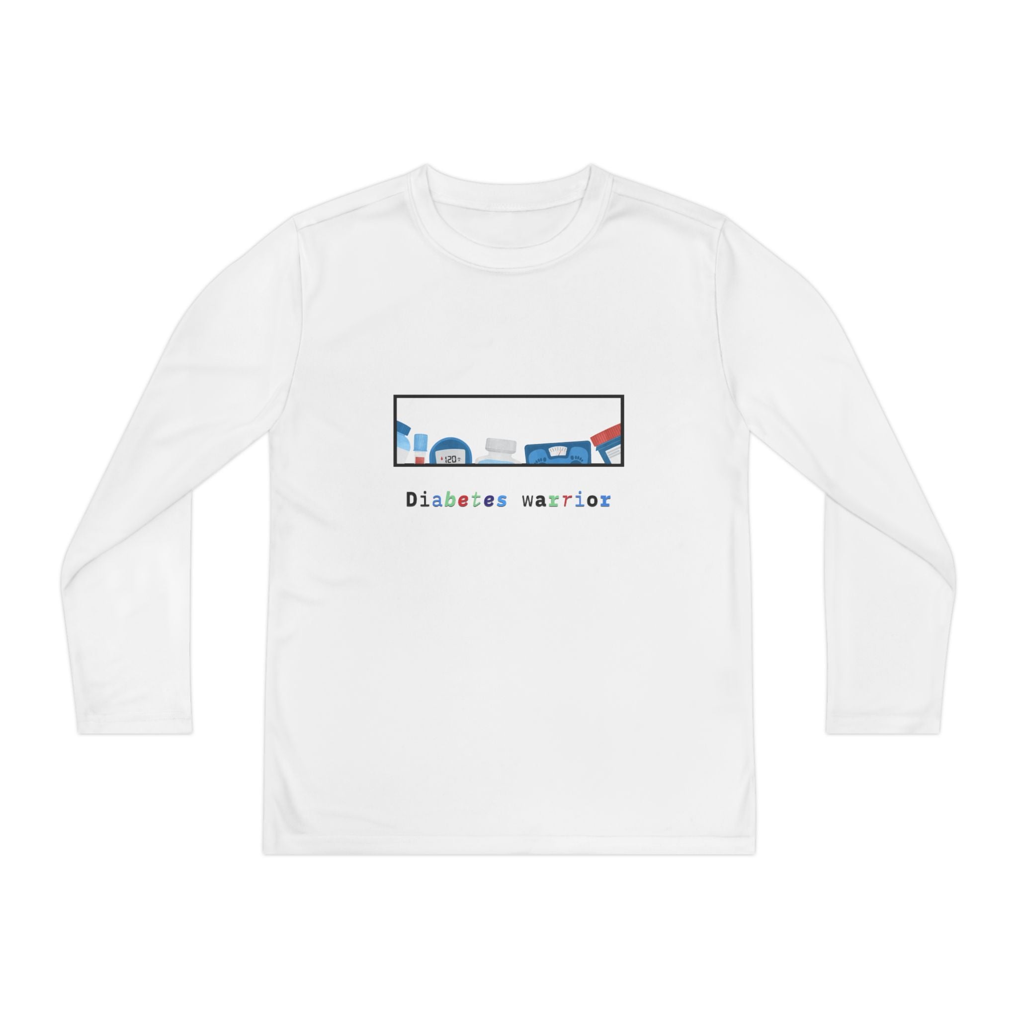 Diabetes Warrior w/supplies - Youth Longsleeve Tee The Diabuddies Store T-Shirts $23.44