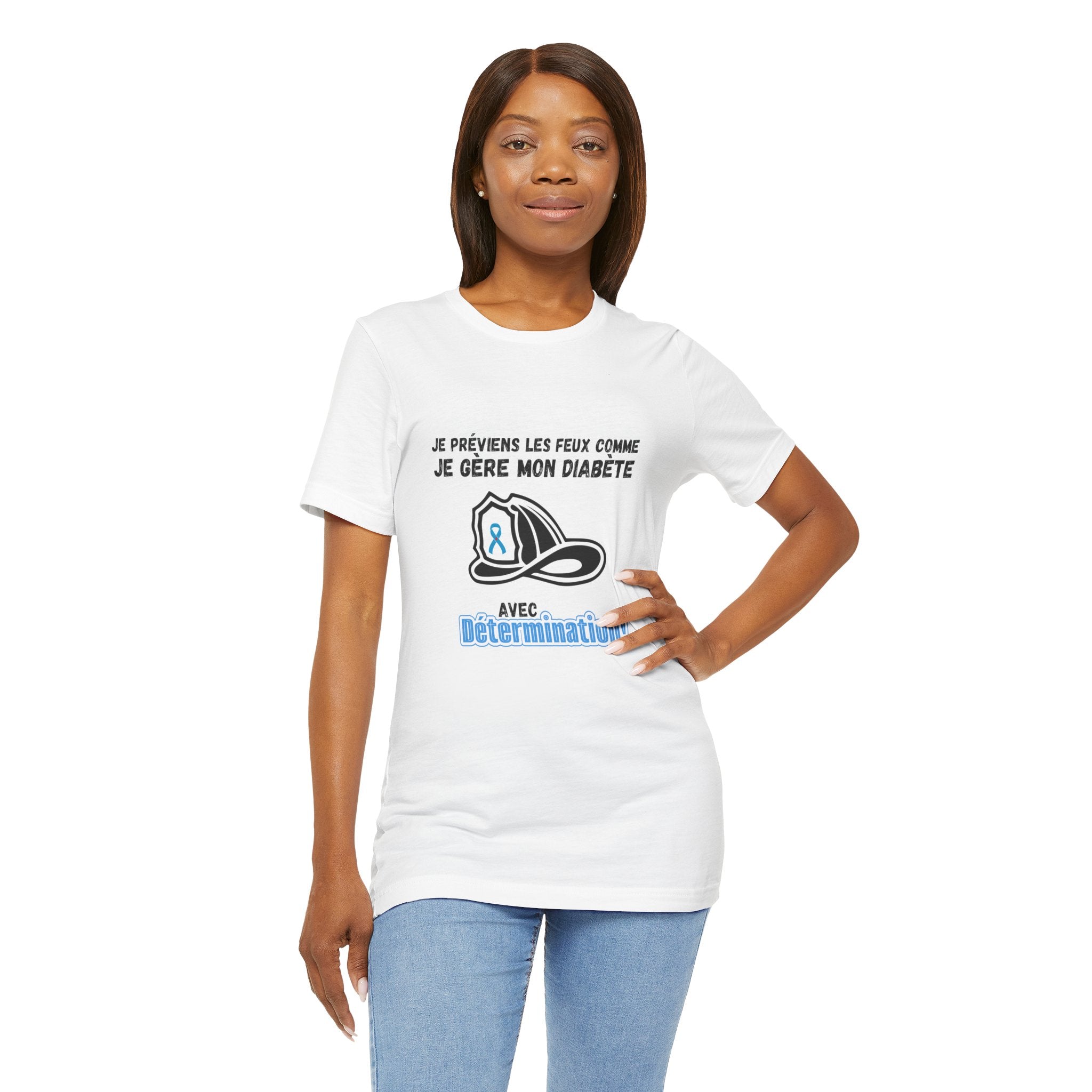 The Diabuddies Store Diabetes & Fire Prevention (French) - Unisex Tee Diabetes & Fire Prevention (French) - Unisex Tee: For the unsung heroes who dedicate their lives to keeping communities safe, while diligently managing their own health. Our Tee is desi