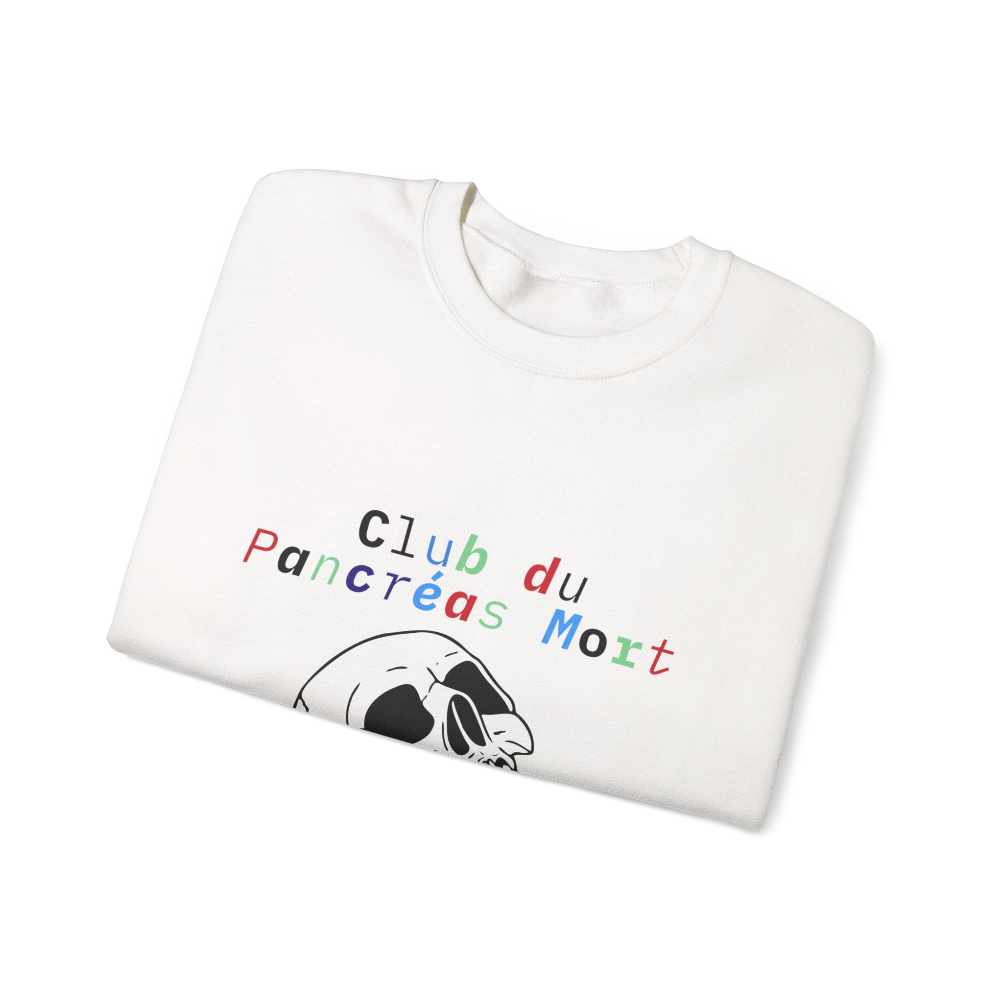 Skull & Flowers Dead Pancreas Club-French Unisex Sweatshirt The Diabuddies Store Sweatshirts $35.70