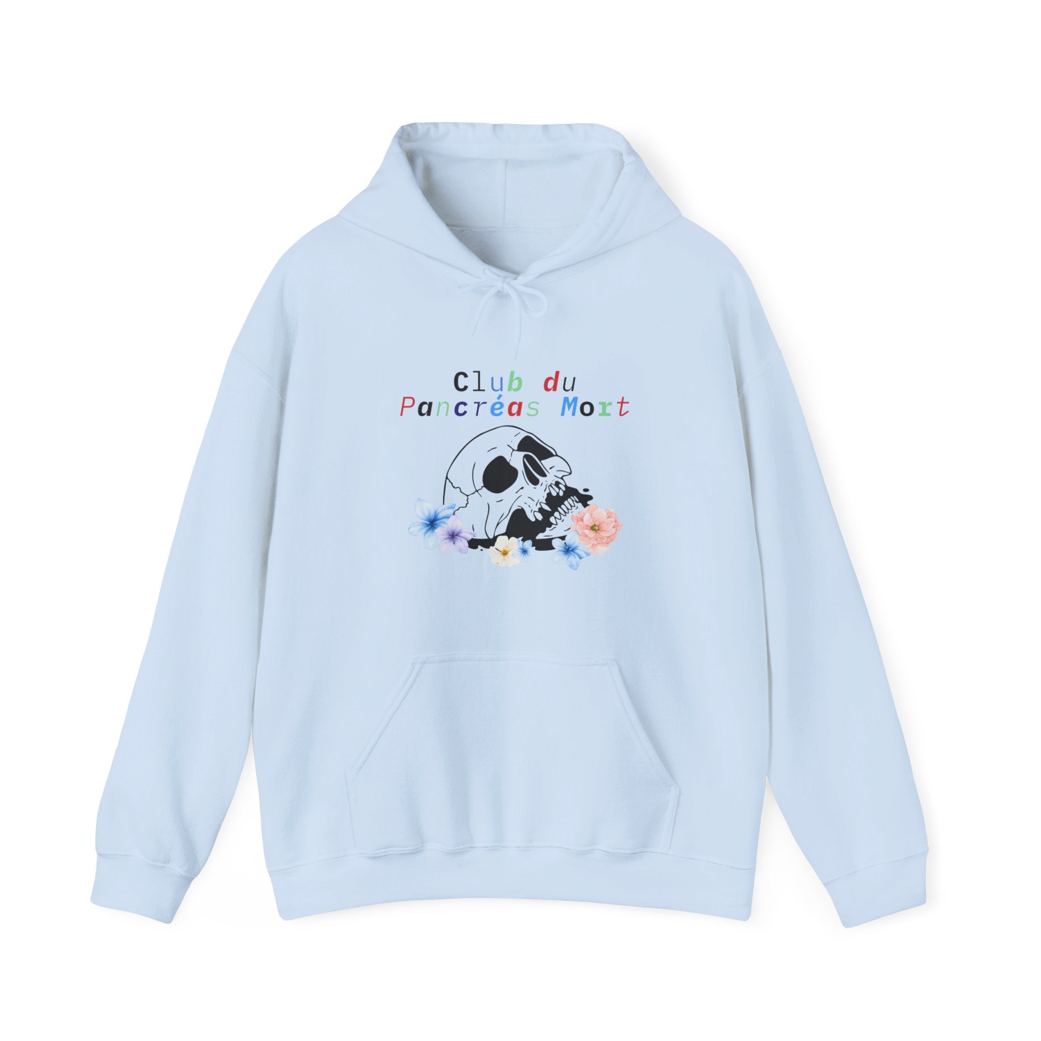 Skull & Flowers, Dead Pancreas Club (French) - Unisex Hoodie The Diabuddies Store Hoodies $32.41