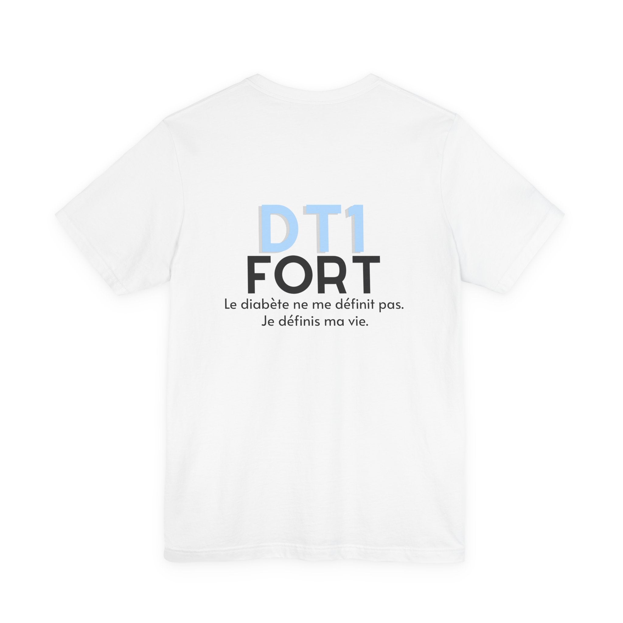 The Diabuddies Store T1D Strong (French) - Unisex Tee T1D Strong (French) - Unisex Tee: Wear your strength. This T1D Strong French tee sends a powerful message: "Le diabète ne me définit pas. Je définis ma vie." It's more than a shirt; it's a statement of
