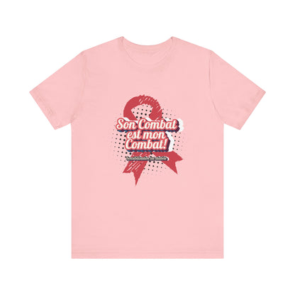 Her Fight is my Fight! (French in Pink) - Unisex Tee The Diabuddies Store T-Shirts $30.27