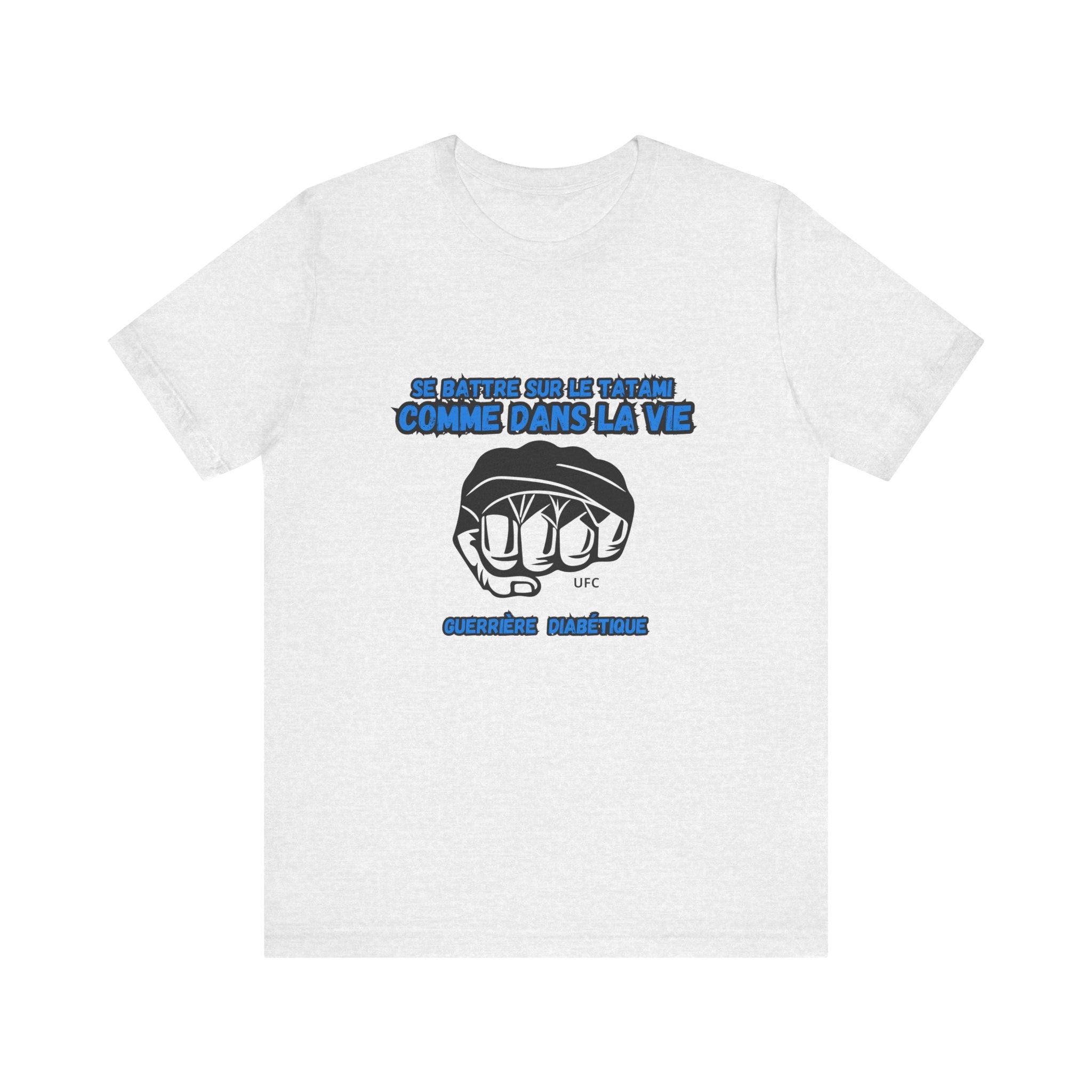 The Diabuddies Store Diabetes & UFC (French/Guerrière) Unisex Tee Diabetes & UFC (French/Guerrière) Unisex Tee: Fight on the mat, fight in life. Empowering unisex shirt for Diabetic Warriors. Show your strength & resilience. T-Shirts $22.50