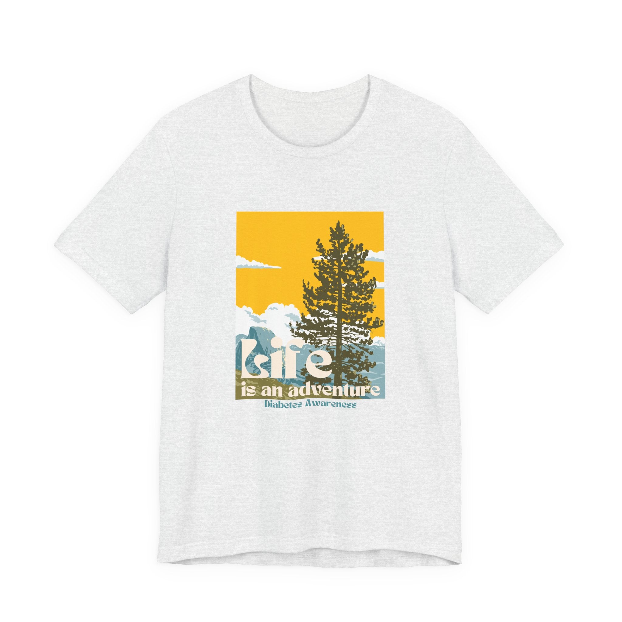 The Diabuddies Store Life is an Adventure, Nature - Unisex Tee Life is an Adventure, Nature - Unisex Tee: Embrace the call of the wild with our "Life is an adventure" Unisex Tee. This shirt is for anyone who finds their soul in the great outdoors, from mo