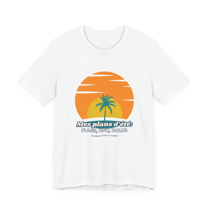 The Diabuddies Store My Summer Plans: Beach, BBQ, Bolus (French) - Unisex Tee My Summer Plans: Beach, BBQ, Bolus (French) - Unisex Tee: Sunshine, good times, and keeping those blood sugars in check! Our French T-shirt is the perfect wear for anyone balanc