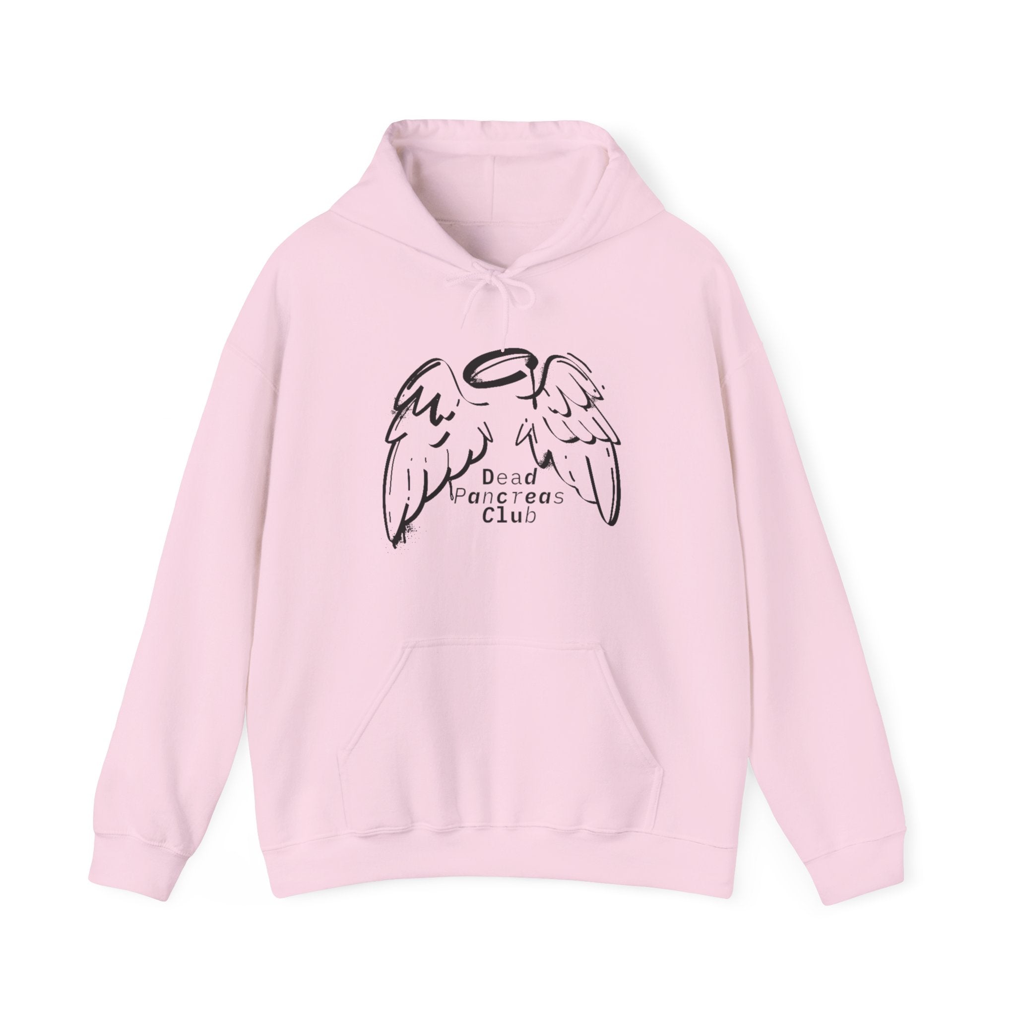 The Diabuddies Store Dead Pancreas Club (Angel Wings) - Unisex Hoodie Dead Pancreas Club (Angel Wings) - Unisex Hoodie: Join the club and wrap yourself in cozy defiance! This warm and uniquely designed hoodie offers a raw, honest, and darkly humorous take