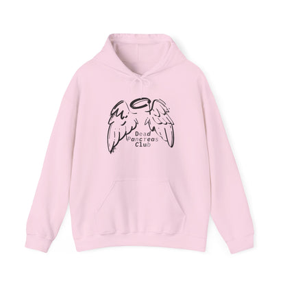 The Diabuddies Store Dead Pancreas Club (Angel Wings) - Unisex Hoodie Dead Pancreas Club (Angel Wings) - Unisex Hoodie: Join the club and wrap yourself in cozy defiance! This warm and uniquely designed hoodie offers a raw, honest, and darkly humorous take