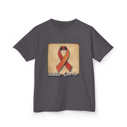The Diabuddies Store Diabetes Warrior, Retro Look (French / Guerrier) - Kids Tee Diabetes Warrior, Retro Look (French / Guerrier) - Kids Tee: Let your young one show off their strength and style with our "Diabète Guerrier" Retro Look French Kids Tee! T-Sh
