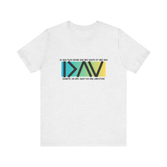 The Diabuddies Store Greater than (French/Yellow)- Unisex Tee Greater than (French/Yellow) - Unisex Tee: An inspiring "Je suis plus grand que mes hauts et mes bas" - French Unisex Tee perfect for active and leisure wear, designed with a retail fit suitabl