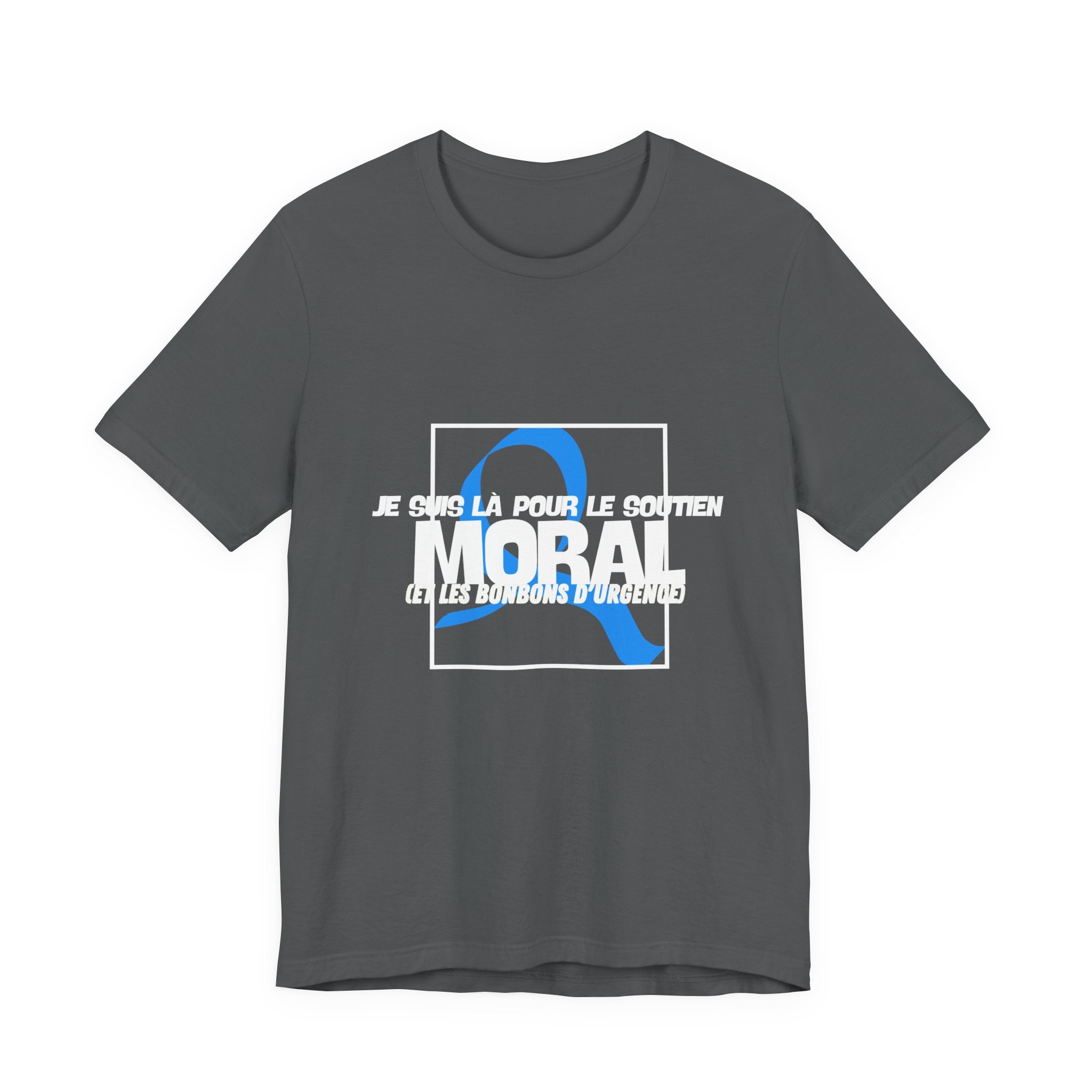 The Diabuddies Store Moral Support and Emergency Candy (French) - Unisex Tee Moral Support and Emergency Candy (French) - Unisex Tee: Being a friend to someone with diabetes means being ready for anything – from offering a listening ear to, well, having s