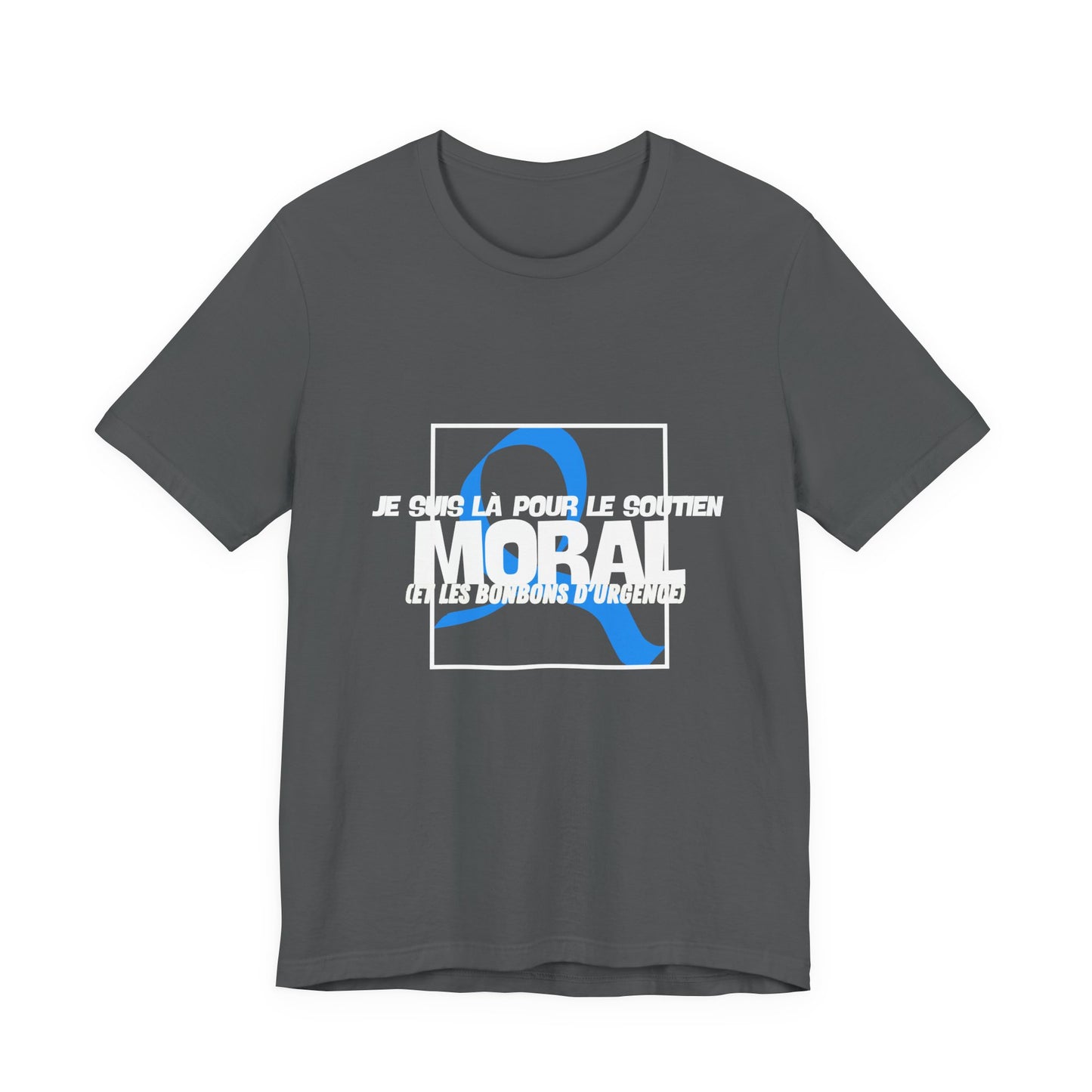 The Diabuddies Store Moral Support and Emergency Candy (French) - Unisex Tee Moral Support and Emergency Candy (French) - Unisex Tee: Being a friend to someone with diabetes means being ready for anything – from offering a listening ear to, well, having s
