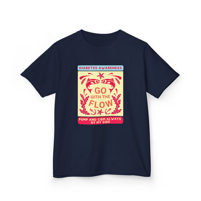 The Diabuddies Store Go with the Flow - Kids Tee Go with the Flow - Kids Tee: Embrace your journey with confidence in our vibrant "Go with the Flow" kids Tee. Engineered for those who live with a pump and CGM, this tank ensures your devices are always wit
