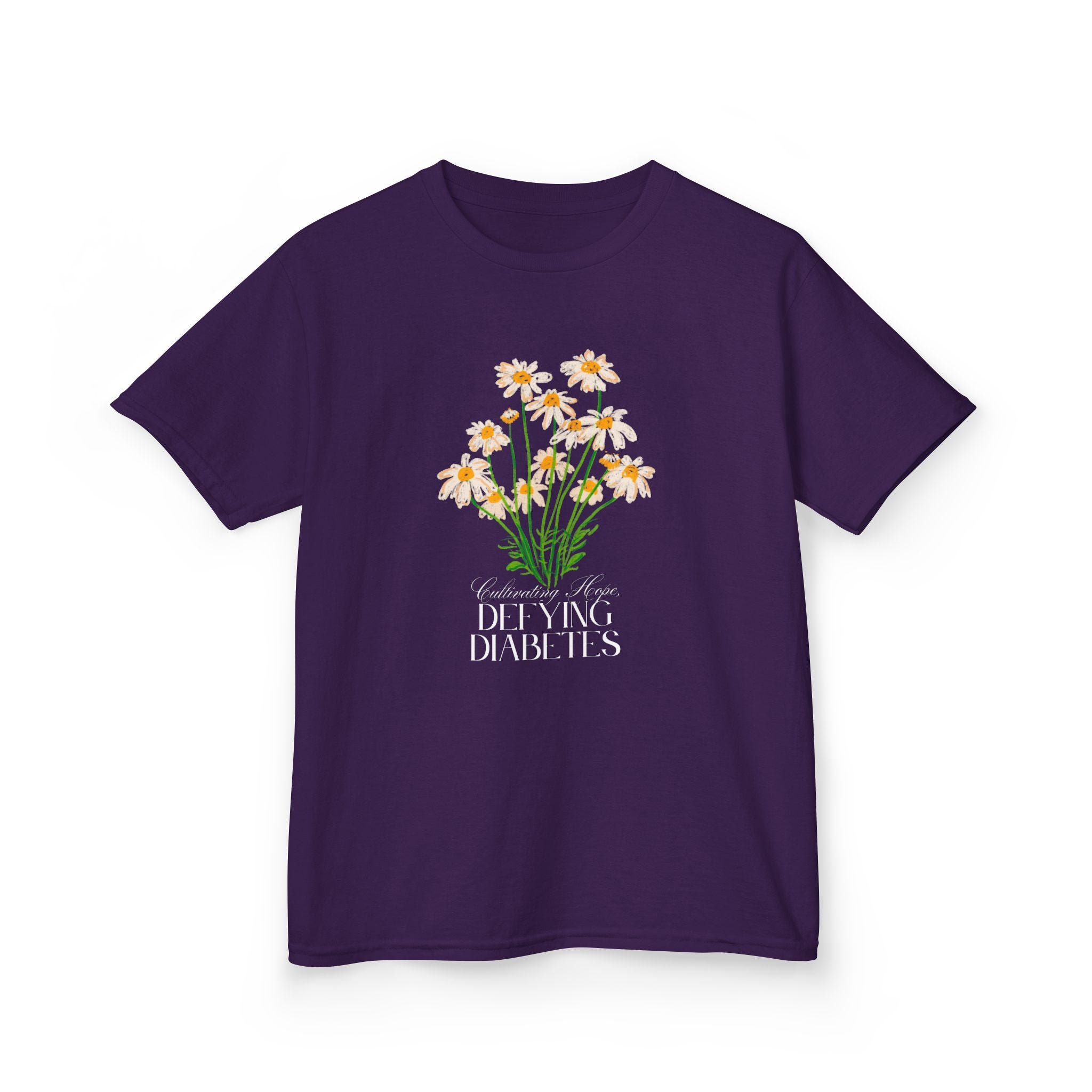 The Diabuddies Store Cultivating Hope, Defying Diabetes - Kids Tee Cultivating Hope, Defying Diabetes - Kids Tee: Wear your message of strength! This tee is a powerful statement of resilience and optimism for kids. T-Shirts $19.22