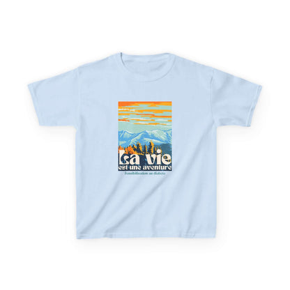 The Diabuddies Store Life is an Adventure, Mountains (French) - Kids Tee Life is an Adventure, Mountains (French) - Kids Tee: Inspire your little explorer with our "La vie est une aventure" Kids Tee! This super soft and comfortable t-shirt is perfect for