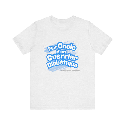 Proud Uncle of Diabetic Warrior (French/Nephew) - Unisex Tee The Diabuddies Store T-Shirts $22.50