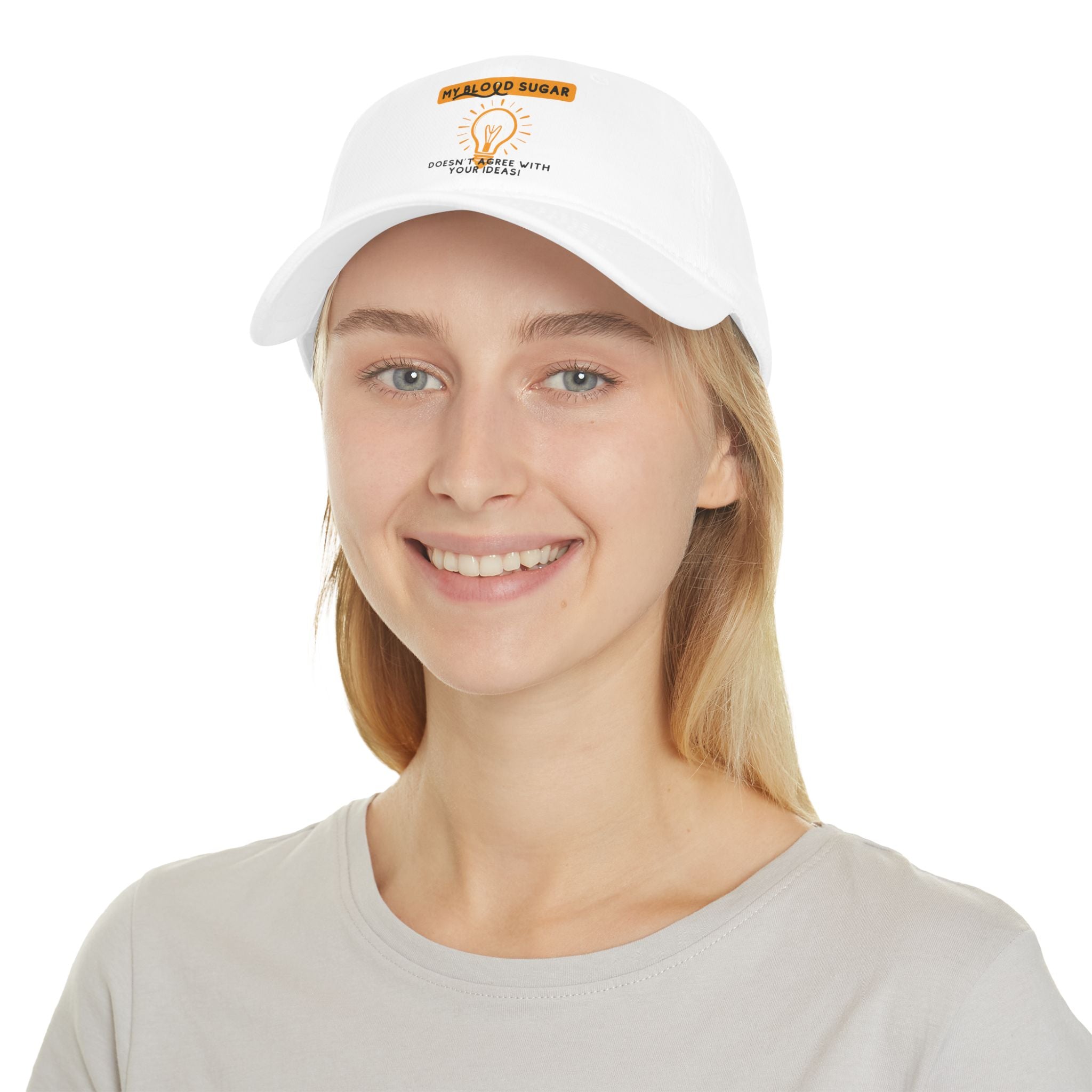The Diabuddies Store My Blood Sugar says No! - Low Profile Baseball Cap My Blood Sugar says No! - Low Profile Baseball Cap: We've all been there. Sometimes, your blood sugar has other plans, and that's okay! The "My Blood Sugar Says No!" Low Profile Baseb