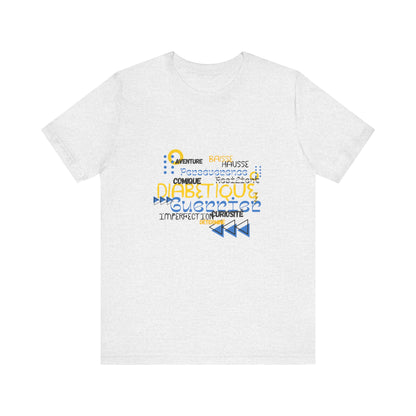 The Diabuddies Store Uplifted & Unleashed (French) - Unisex Tee Uplifted & Unleashed (French) - Unisex Tee: Embrace your strength, defy the odds. This tee is more than just a shirt; it's a vibrant testament to the diabetic warrior within. T-Shirts $22.50