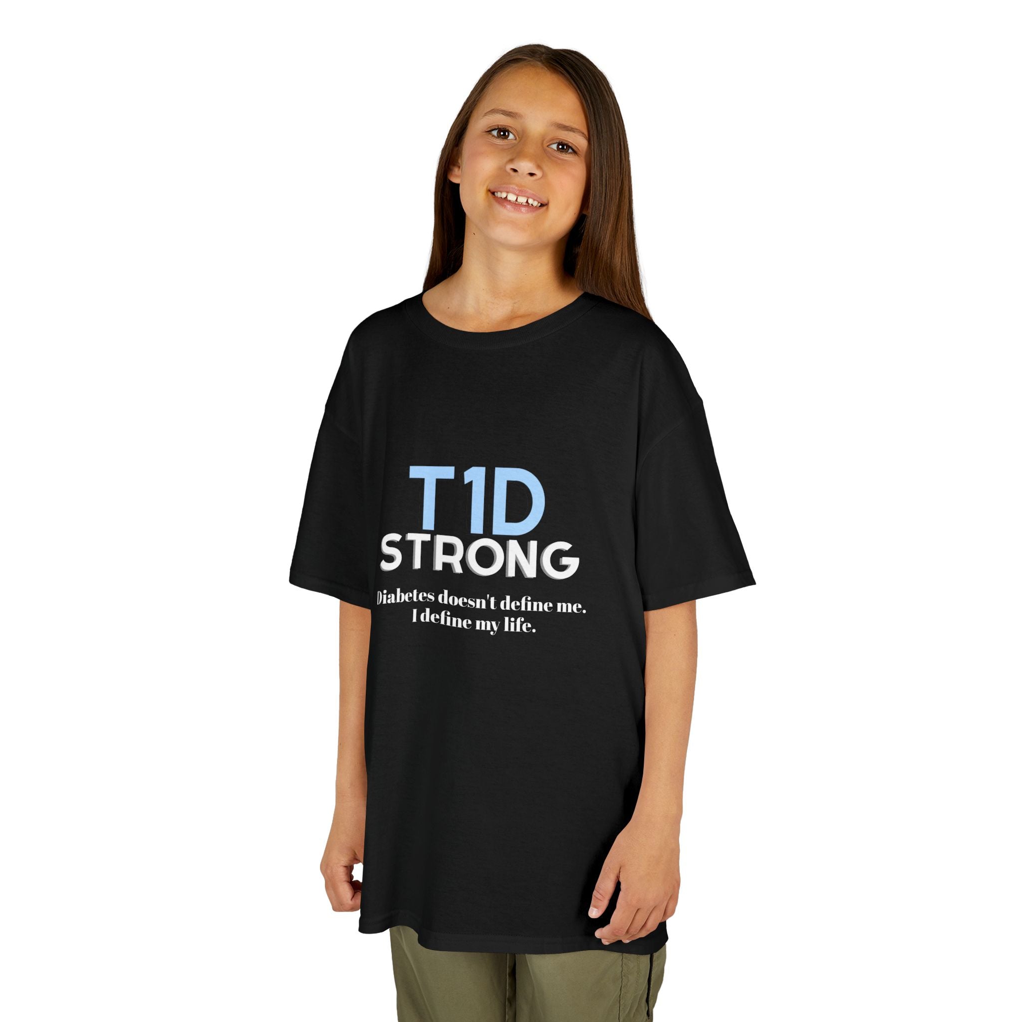 The Diabuddies Store T1D Strong (Diabetes) - Kids Tee T1D Strong (Diabetes) - Kids Tee: Wear your strength. This T1D Strong tee sends a powerful message: "Diabetes doesn't define me. I define my life." It's more than a shirt; it's a statement of resilienc