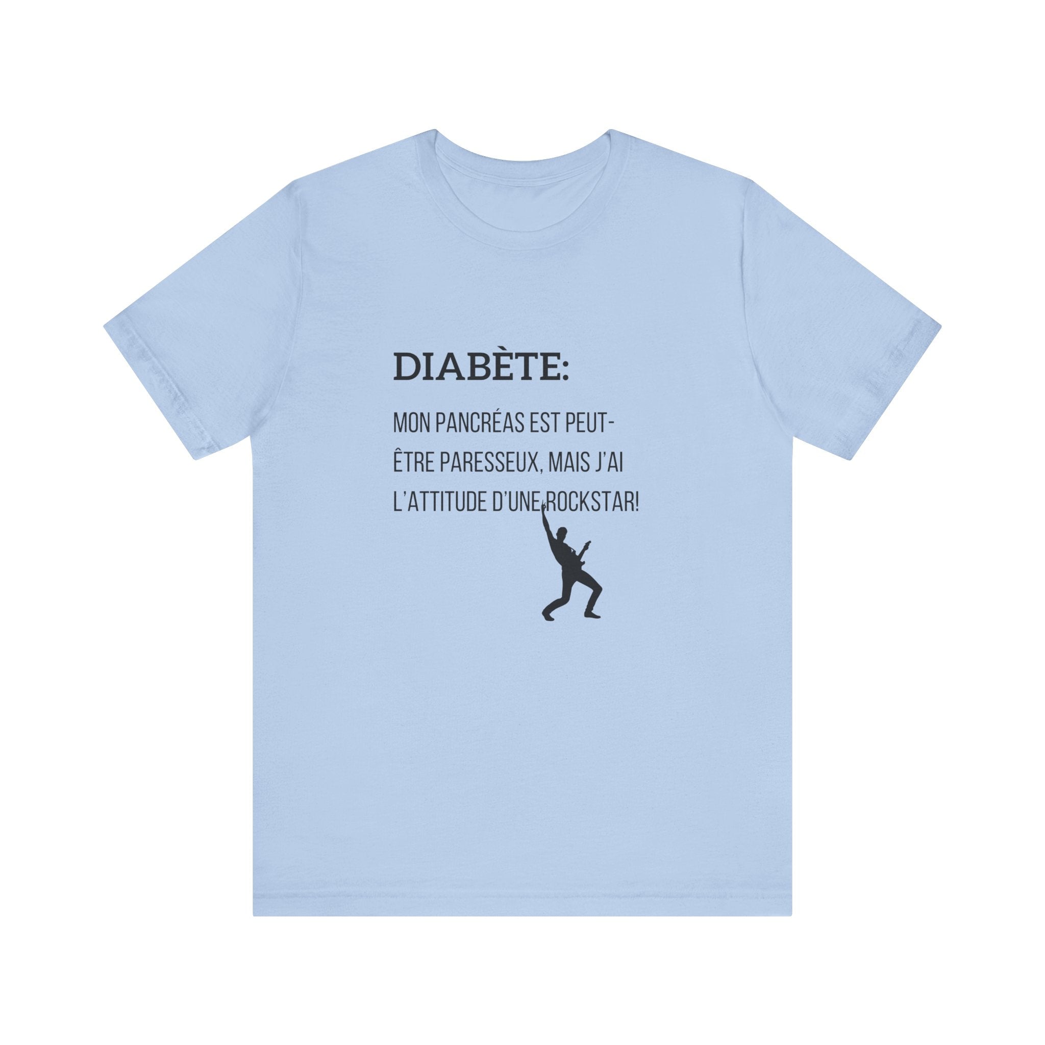 Lazy Pancreas, Rockstar Attitude (French) - Unisex Tee The Diabuddies Store T-Shirts $22.50