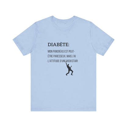 Lazy Pancreas, Rockstar Attitude (French) - Unisex Tee The Diabuddies Store T-Shirts $22.50