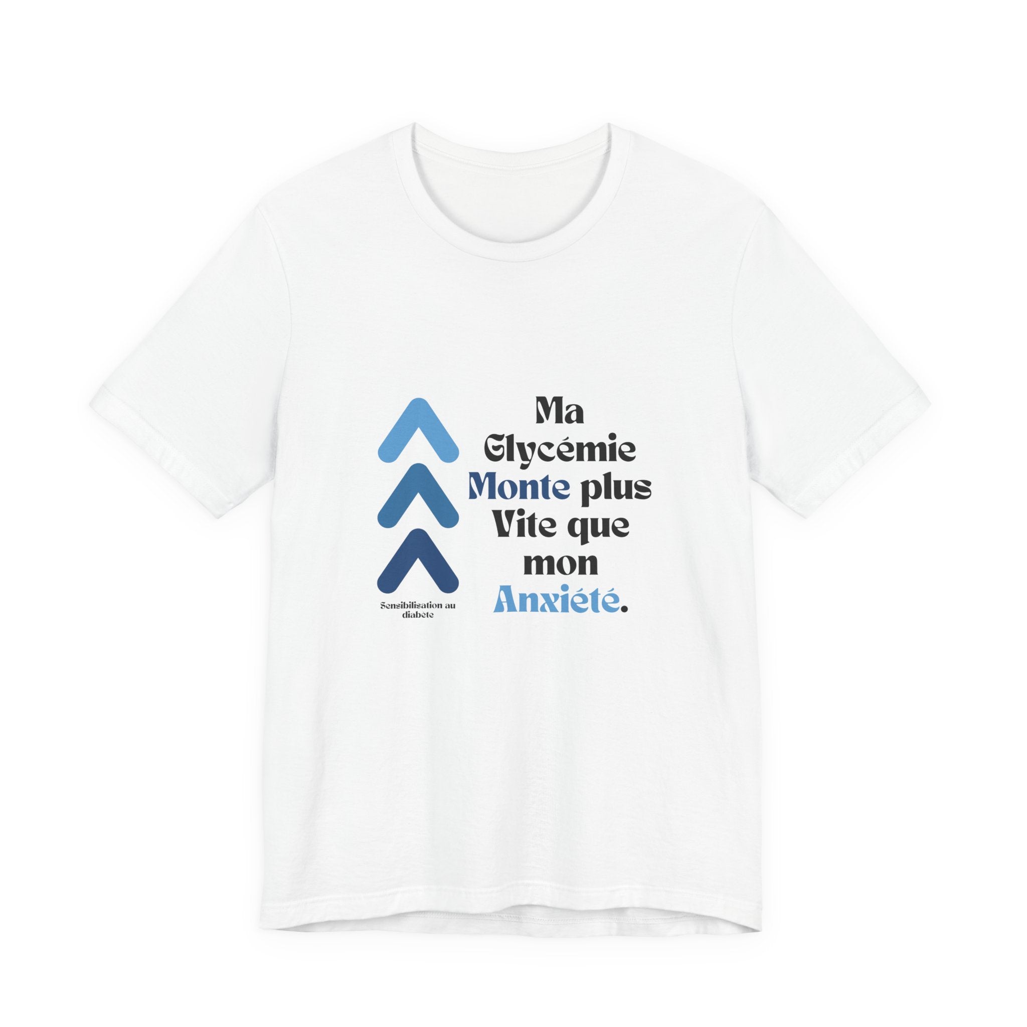 The Diabuddies Store Spiking Faster than my Anxiety (French/Blue) - Unisex Tee Spiking Faster than my Anxiety (French/Blue) - Unisex Tee: Get ready to make a statement without saying a word. Our blue "Spiking Faster Than My Anxiety" French Unisex Tee is f