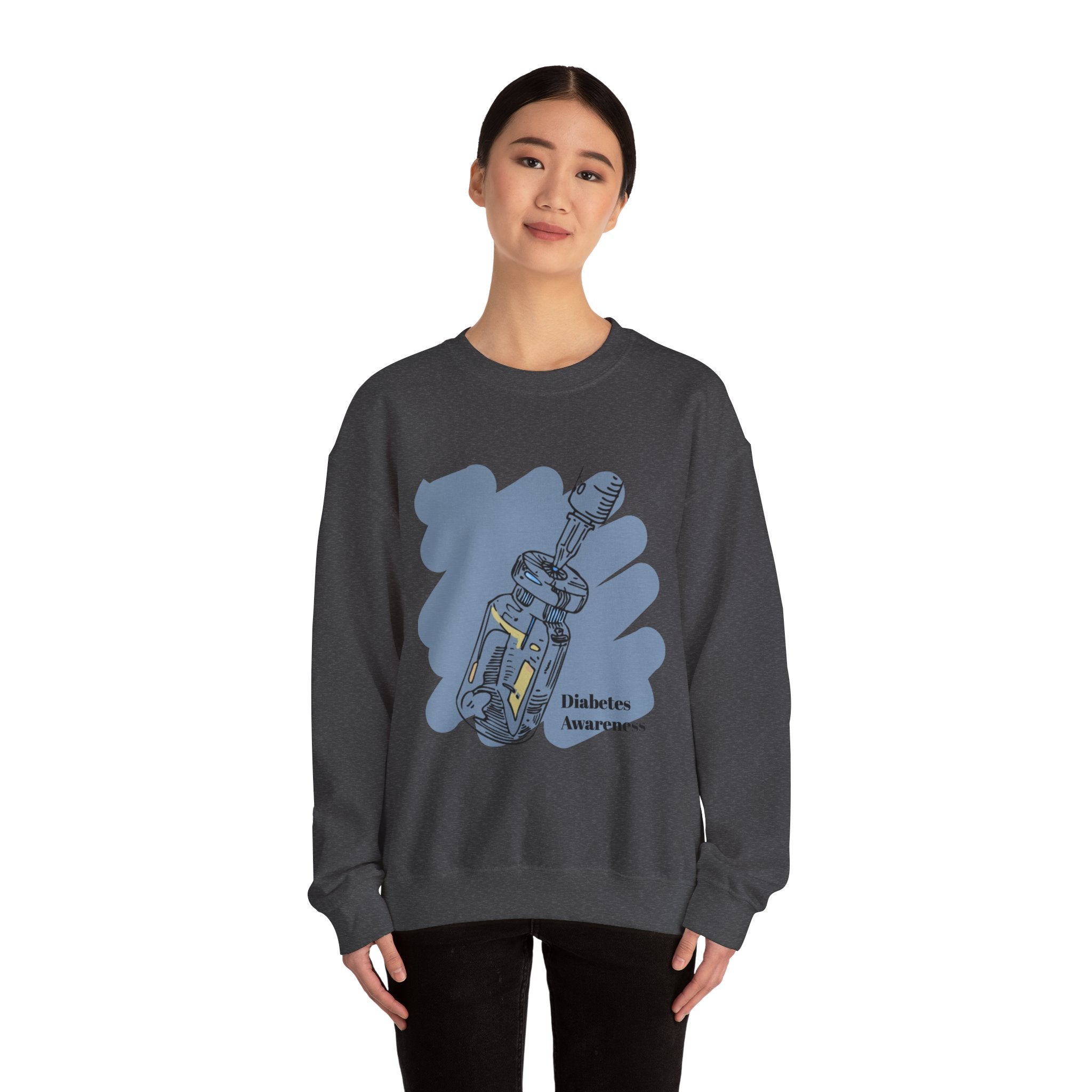 The Diabuddies Store Diabetes Awareness, Insulin Vial - Unisex Sweatshirt Diabetes Awareness, Insulin Vial - Unisex Sweatshirt: A symbol of life, a statement of awareness. Our Sweatshirt is designed to spark conversations and spread vital understanding. S