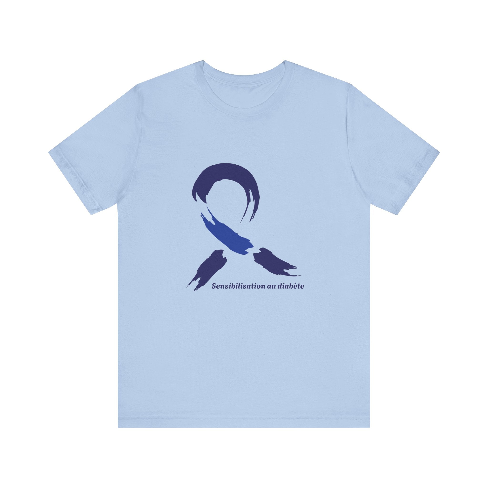 Diabetes Awareness Blue Ribbon (French) Unisex Tee The Diabuddies Store T-Shirts $30.27