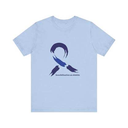 Diabetes Awareness Blue Ribbon (French) Unisex Tee The Diabuddies Store T-Shirts $30.27