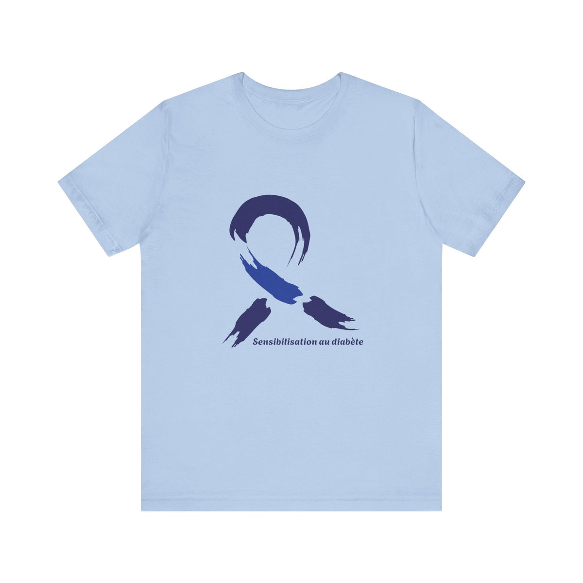 Diabetes Awareness Blue Ribbon (French) Unisex Tee The Diabuddies Store T-Shirts $30.27