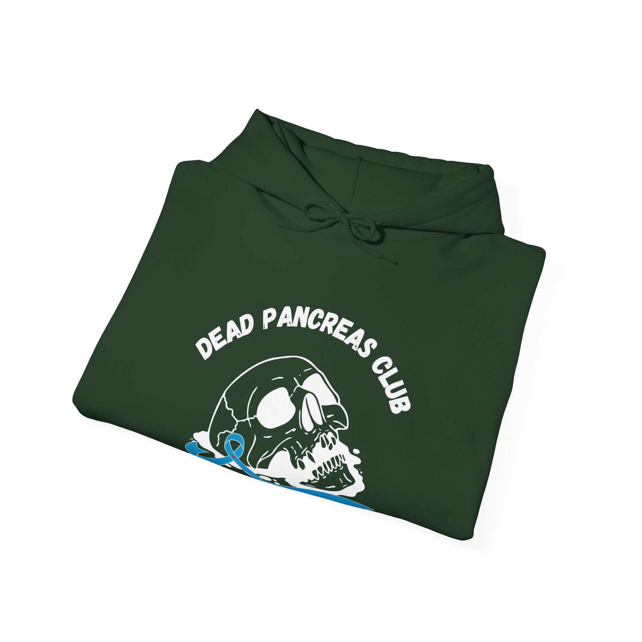 The Diabuddies Store Skull & Blue Ribbon, Dead Pancreas Club - Unisex Hoodie Skull & Blue Ribbon, Dead Pancreas Club - Unisex Hoodie: Show strength & support! Unique design for bold diabetes awareness. Hoodie Hoodies $32.41
