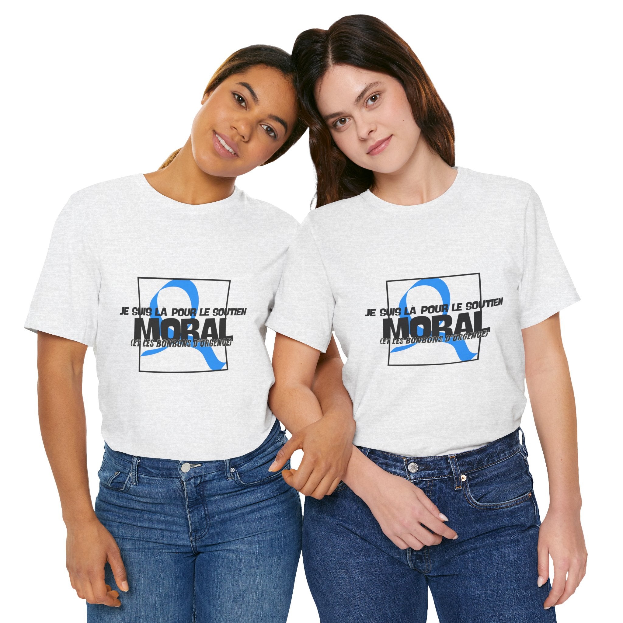The Diabuddies Store Moral Support and Emergency Candy (French) - Unisex Tee Moral Support and Emergency Candy (French) - Unisex Tee: Being a friend to someone with diabetes means being ready for anything – from offering a listening ear to, well, having s