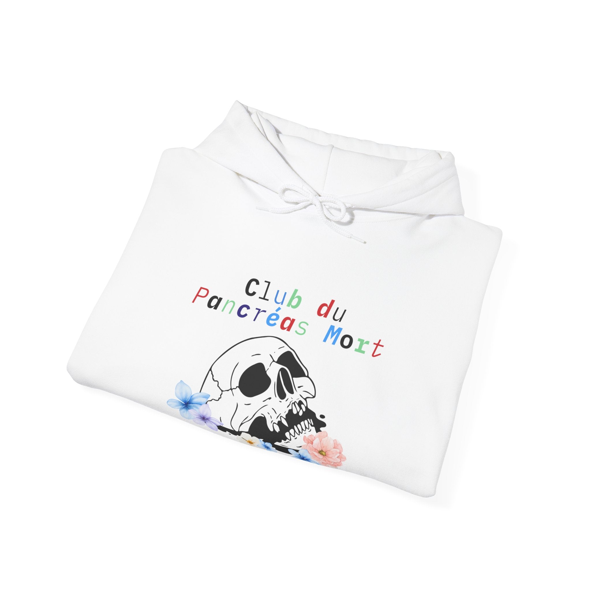 Skull & Flowers, Dead Pancreas Club (French) - Unisex Hoodie The Diabuddies Store Hoodies $32.41
