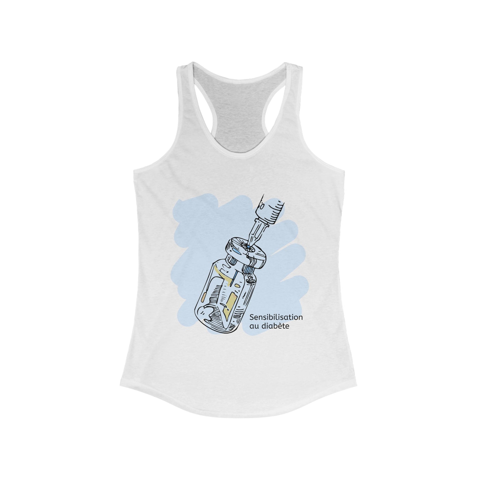 Insulin Vial Diabetes Awareness (French) Racerback Tank The Diabuddies Store Tank Tops $19.96