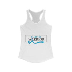 Diabetes Warrior & Blue Ribbon - Racerback Tank The Diabuddies Store Tank Tops $19.96