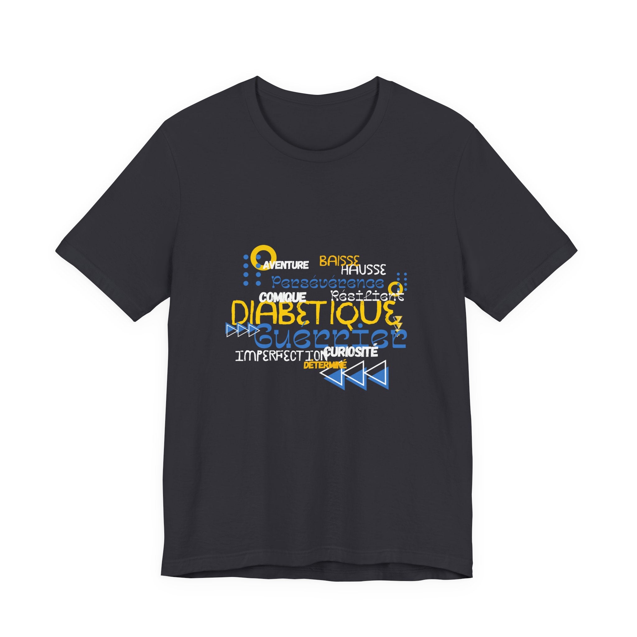 The Diabuddies Store Uplifted & Unleashed (French) - Unisex Tee Uplifted & Unleashed (French) - Unisex Tee: Embrace your strength, defy the odds. This tee is more than just a shirt; it's a vibrant testament to the diabetic warrior within. T-Shirts $22.50